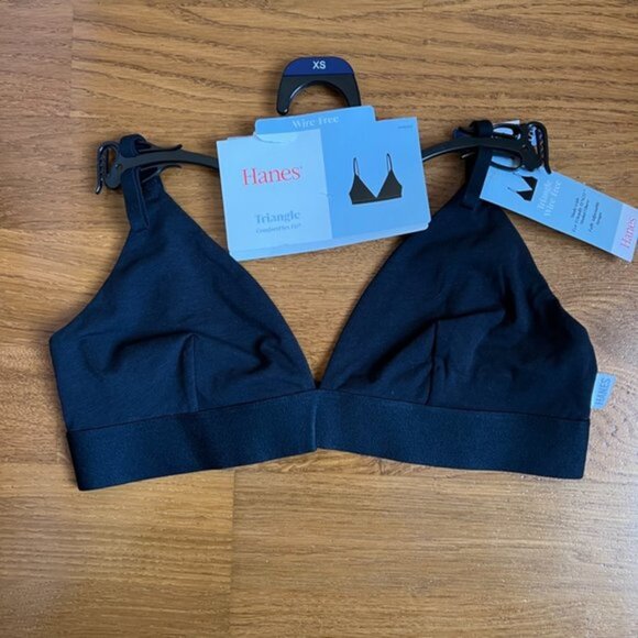 HANES Black Triangle Bra Wire Free XS Brand New NWT - Picture 6 of 7